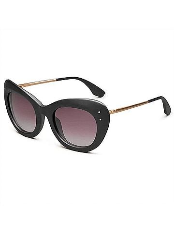 IVI Women's Faye Sunglasses in Matte Black/ Rose Gradient Lens (view 1)