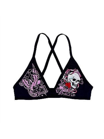 Ed Hardy Women's Ribbon Skull Criss Cross Bralette Top (view 1)