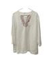 Kate Hill 100% Linen White Pink 3/4 Sleeve Top Size XL - photo 6