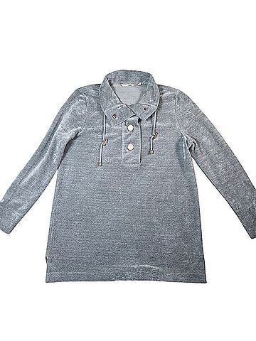 Soft Surroundings Snap Funnel Neck Tunic Sweatshirt Long Sleeve T-Shirt (view 2)