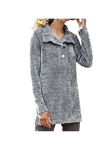 Soft Surroundings Snap Funnel Neck Tunic Sweatshirt Long Sleeve T-Shirt (view 1)