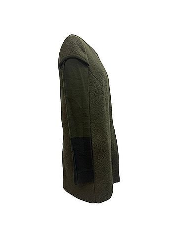 Rick Owens Rick Owens Winter Swan Peacoat in Green Wool (view 2)