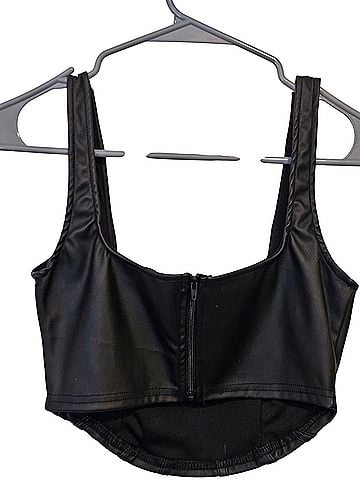 Privy Faux Leather Top (view 2)