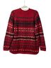 Eddie Bauer 100% Cotton Fair Isle Red Black White Pullover Sweater Size M - photo 2