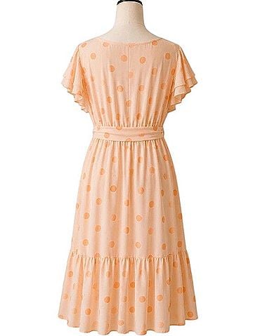 LC Lauren Conrad Romantic Polka Dot Wrap Dress Casual Dress (view 2)