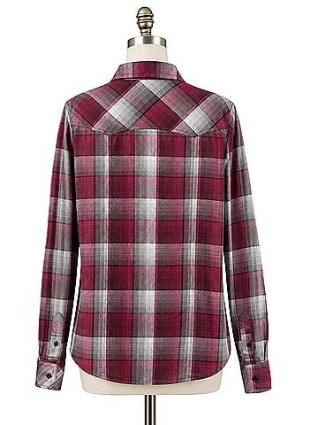 Cruel Girl Western Plaid Long Sleeve Button-Down Shirt (view 2)