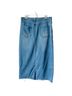 OAT Solid Blue Denim Skirt Size 10 - photo 2