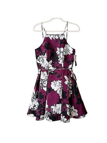 Betsy & Adam Floral Fit and Flare Cocktail Dress Cocktail Dress (view 1)