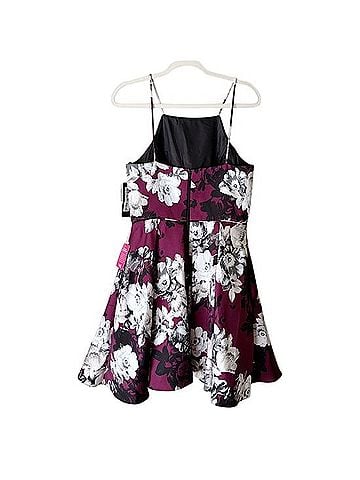 Betsy & Adam Floral Fit and Flare Cocktail Dress Cocktail Dress (view 2)