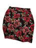 Lularoe Floral Black Red Pink Green Yellow Denim Skirt Size XL - photo 2