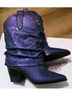 Jessica Simpson 100% Synthetic Solid Multi Color Purple Blue Boots Size 5 1/2 - photo 4