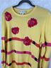 Escada 100% Cotton Stripes Yellow Pink Pullover Sweater Size M - photo 6