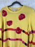 Escada 100% Cotton Stripes Yellow Pink Pullover Sweater Size M - photo 4