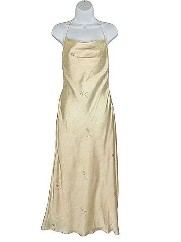 Zara Satin Midi Slip Dress Cut Out Back Sleek Cocktail Dress (view 2)