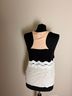 Tibi 100% Silk 100% Silk Black White Tan Sleeveless Top Size 2 - photo 4