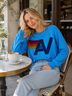Aviator Nation Solid Blue Pullover Sweater Size S - photo 4