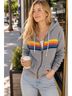 Aviator Nation Stripes Gray Multi Color Jacket Size XS - photo 4
