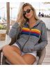Aviator Nation Stripes Gray Multi Color Jacket Size XS - photo 5