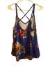 Papermoon Floral Blue Multi Color Sleeveless Top Size L - photo 2