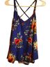 Papermoon Floral Blue Multi Color Sleeveless Top Size L - photo 1