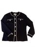 St. John Black Ivory Cardigan Size 12 - photo 4