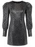 White Birch 100% Polyester Checkered-gingham Black Silver Cocktail Dress Size XL - photo 1