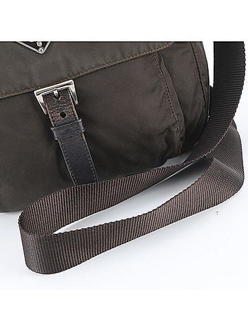 Prada Prada Tessuto Nylon Triangle Logo Leather Shoulder Bag Messenger for Men (view 2)