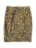 Vakko 100% Suede Leopard Print Black Tan Leather Skirt Size 12 - photo 1