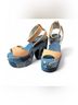 Jeffrey Campbell Print Tan Blue Heels Size 6 - photo 4