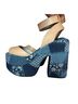 Jeffrey Campbell Print Tan Blue Heels Size 6 - photo 1