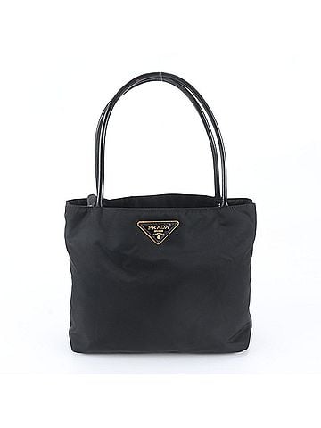 Prada Prada Tessuto Nylon Triangle Logo Leather Tote Bag Handbag Shoulder Women's (view 1)