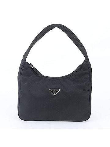 Prada Prada Tessuto Nylon Triangle Logo Handbag, Black, Women's (view 1)