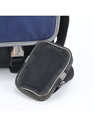 Prada Prada Tessuto Nylon Triangle Logo Leather Shoulder Bag, Navy, Men's (view 2)