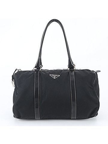 Prada Prada Tessuto Nylon Triangle Logo Leather Tote Bag Handbag Shoulder Women's (view 1)