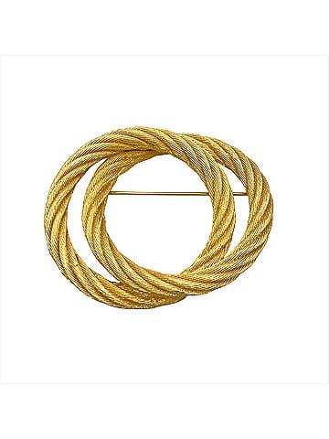 Christian Dior Christian Dior Double Circle Brooch, GPG Gold (view 1)