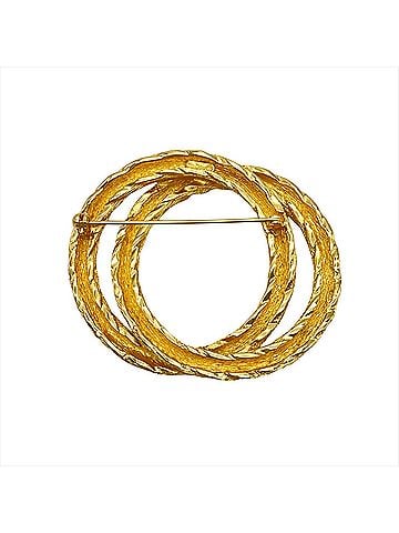 Christian Dior Christian Dior Double Circle Brooch, GPG Gold (view 2)
