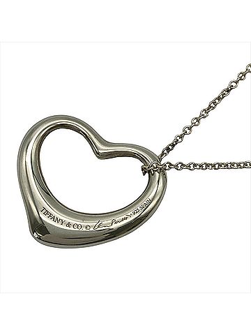 Tiffany & Co. Tiffany &amp; Co. Open Heart Necklace, SV925, 10.1g, Silver, Women's. (view 2)
