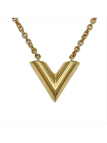 Louis Vuitton Louis Vuitton Essential V Necklace, Metal, Gold, M61083, OB1212, Women's (view 2)