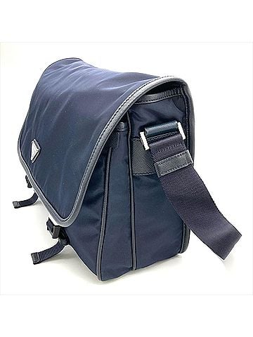 Prada Prada PRADA Logo Hardware Shoulder Bag Nylon Navy Silver Women's (view 2)