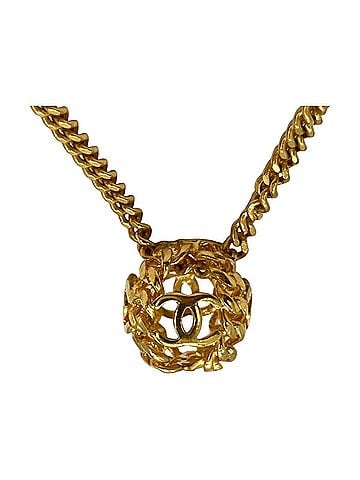 Chanel Chanel Coco Mark Round Ball Necklace GPg Gold 98A Women's (view 1)