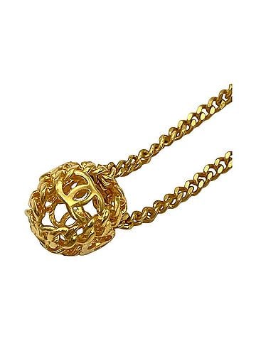 Chanel Chanel Coco Mark Round Ball Necklace GPg Gold 98A Women's (view 2)