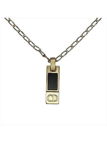 Christian Dior Christian Dior Bar Top Necklace GPg Gold CD Logo Women's (view 1)