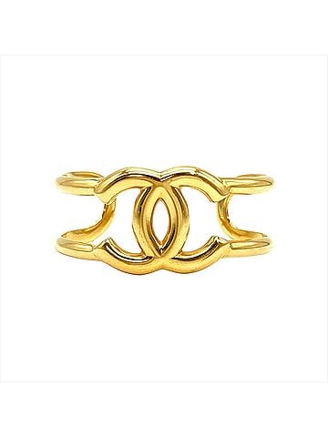 Chanel Chanel Coco Mark Vintage Bangle Cuff GPg Gold 97A (view 1)