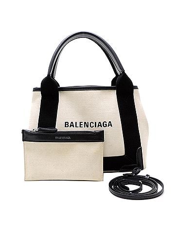 Balenciaga Balenciaga Navy Cabas XS Women's Handbag 390346 Canvas White (view 1)