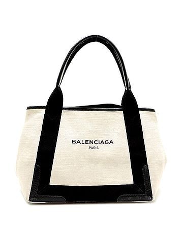 Balenciaga Balenciaga Navy Cabas Small (Pouch missing) Women's Handbag 339933 Canvas White (view 1)