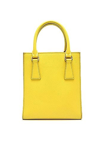 Prada Prada Mini Handbag, Women's Shoulder Bag, 1BA358, Saffiano Leather, Yellow (view 2)