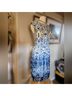 Max Edition 100% Polyester 5% Spandex Blue White Casual Dress Size S - photo 4