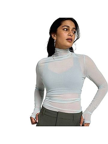 Calia by Carrie Underwood Draped Funnel Long Sleeve T-Shirt (view 1)