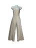 Reformation 100% Linen Stripes Ivory Jumpsuit Size 0 - photo 1