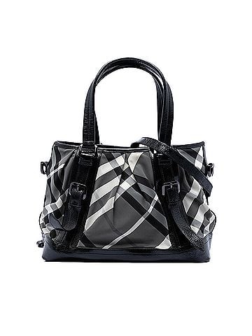 Burberry Beat Check Nylon and Patent Lowry Satchel (view 1)